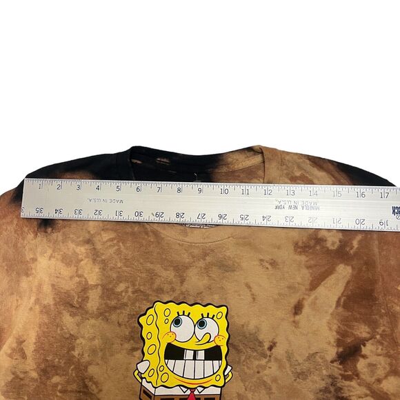 SpongeBob T-shirt Mens L Tie-Dye Ink Blots Nickelodeon Cartoon Y2K Allover Print - Picture 4 of 7
